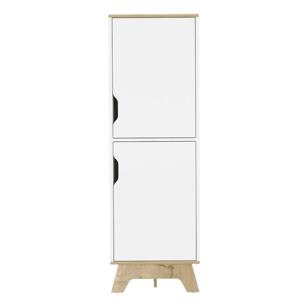 Front. TOV Furniture - British 2-Door Modern Engineered Wood Single Pantry - White.
