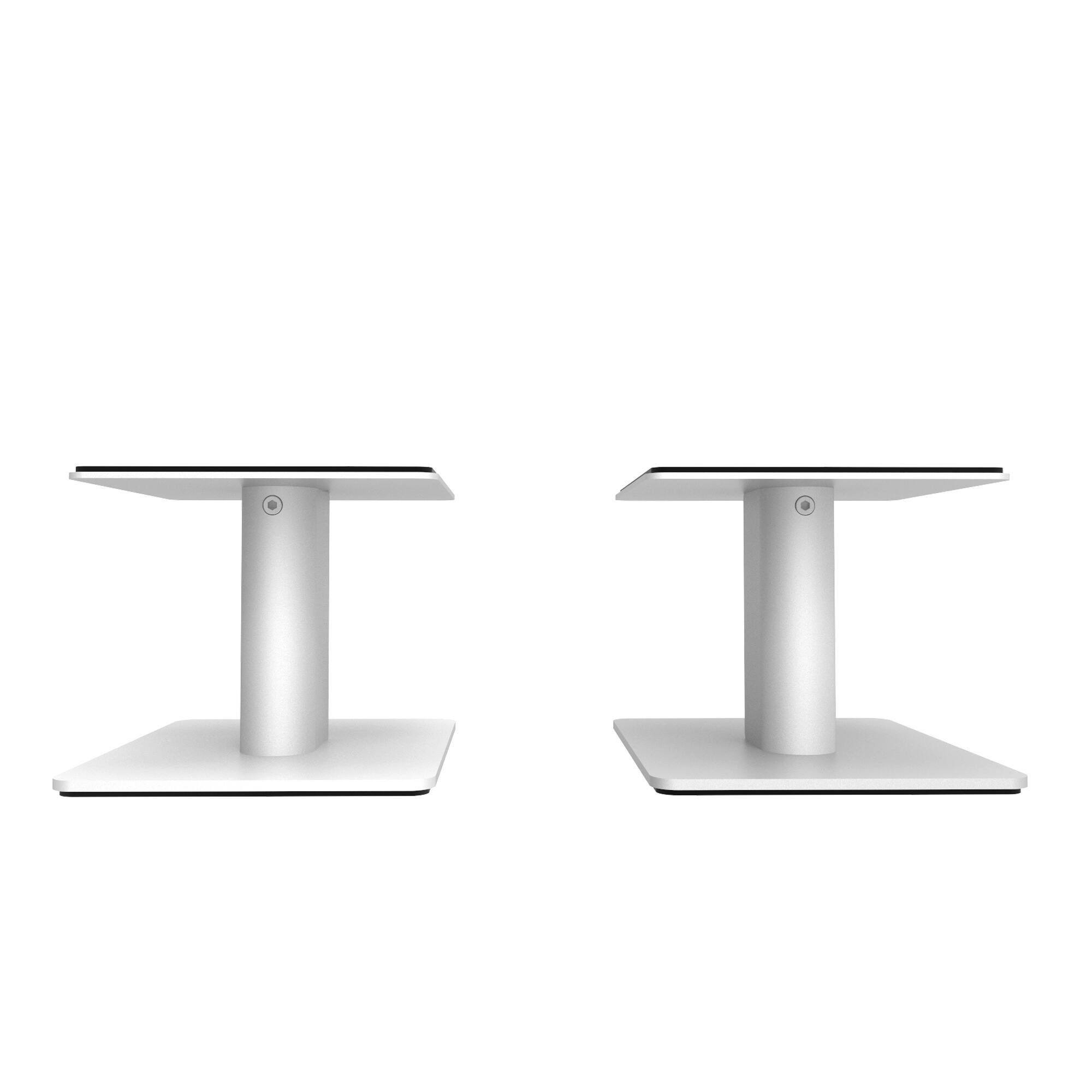 Angle. Kanto - 6" Universal Desktop Speaker Stands with Cable Management, Pair - White.
