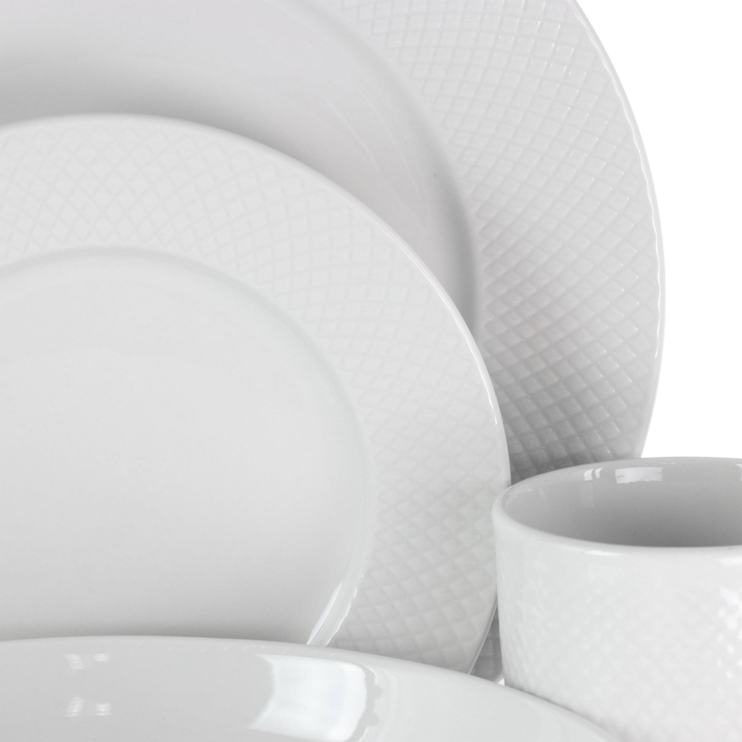 Alt View 2. Elama - Elama Maisy 18 Piece Round Porcelain Dinnerware Set in White - White.