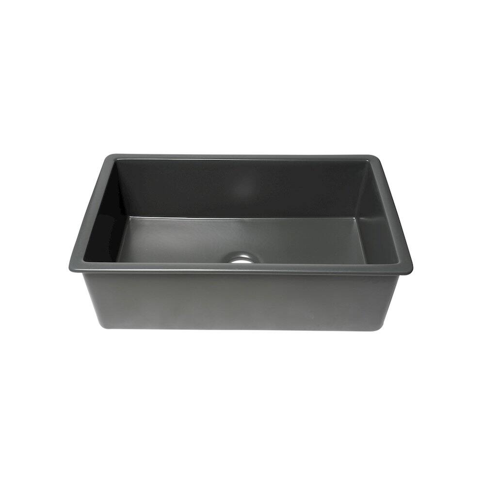 Alt View 6. Alfi - ALFI brand 32 x 19 Fireclay Single Bowl Undermount / Drop In Kitchen Sink with Grid - Grey.