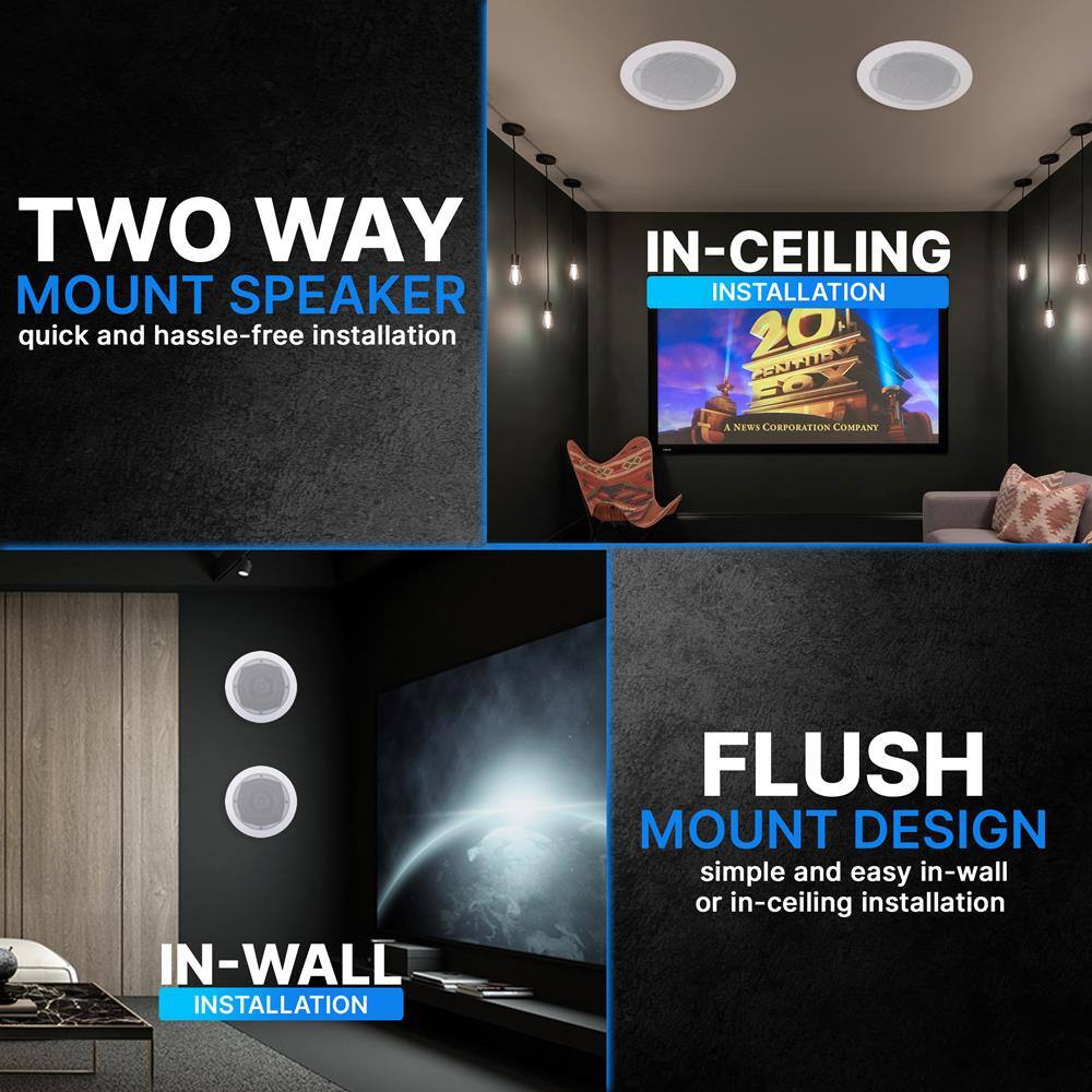 TWO WAY MOUNT SPEAKER  
quick and hassle-free installation  

IN-CEILING INSTALLATION  
20 NRR  
A NEWS CORPORATION COMPANY  

IN-WALL INSTALLATION  

FLUSH MOUNT DESIGN  
simple and easy in-wall or in-ceiling installation