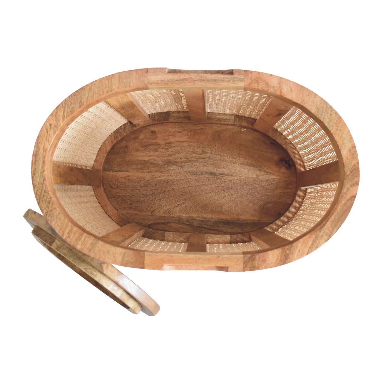 Alt View 6. Artisan Furniture - Larissa Lid-up Storage Stool, Beige and Brown - Brown.