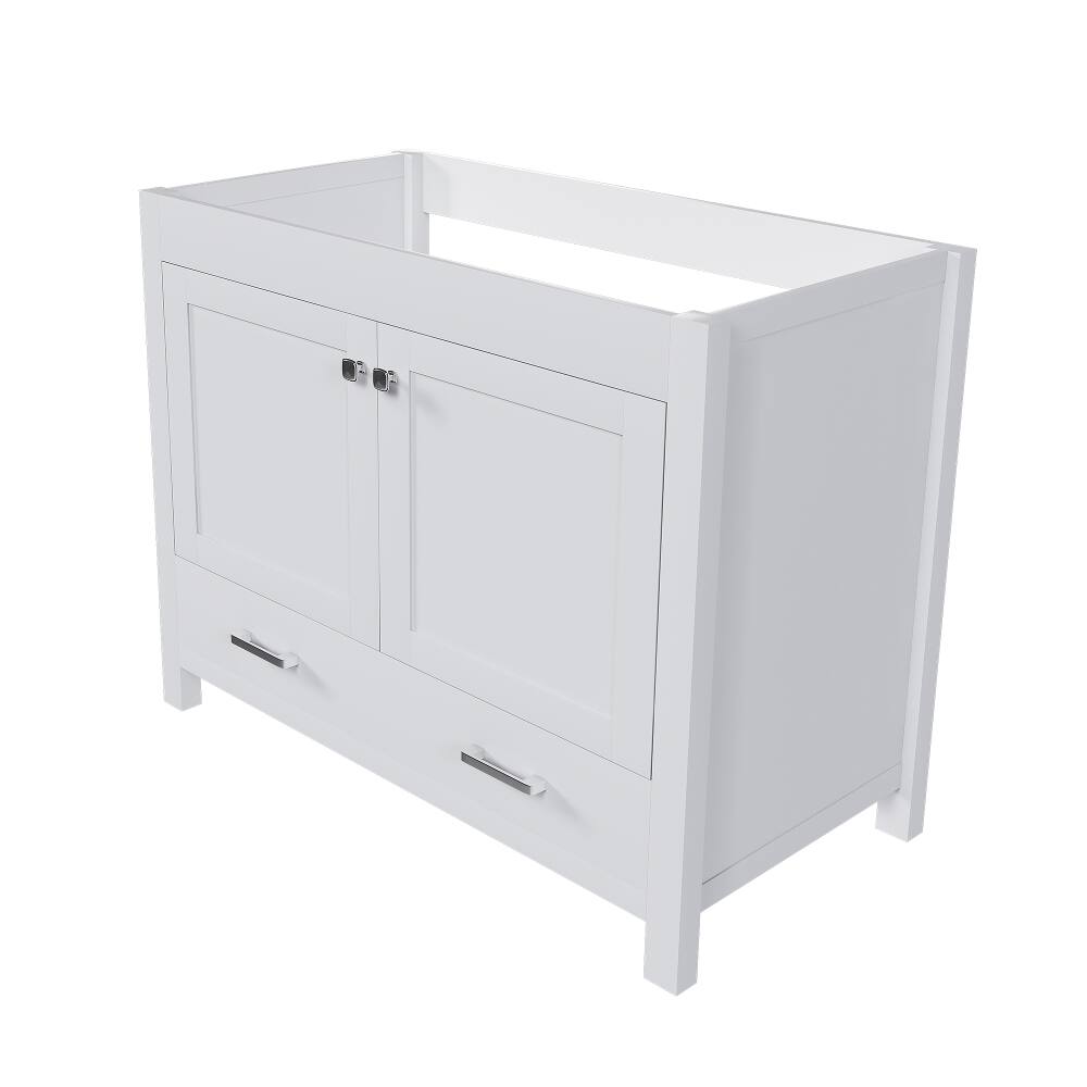 Angle. Loheer - Loheer 42 inch bathroom vanity base only White Freestanding Cabinet - White.