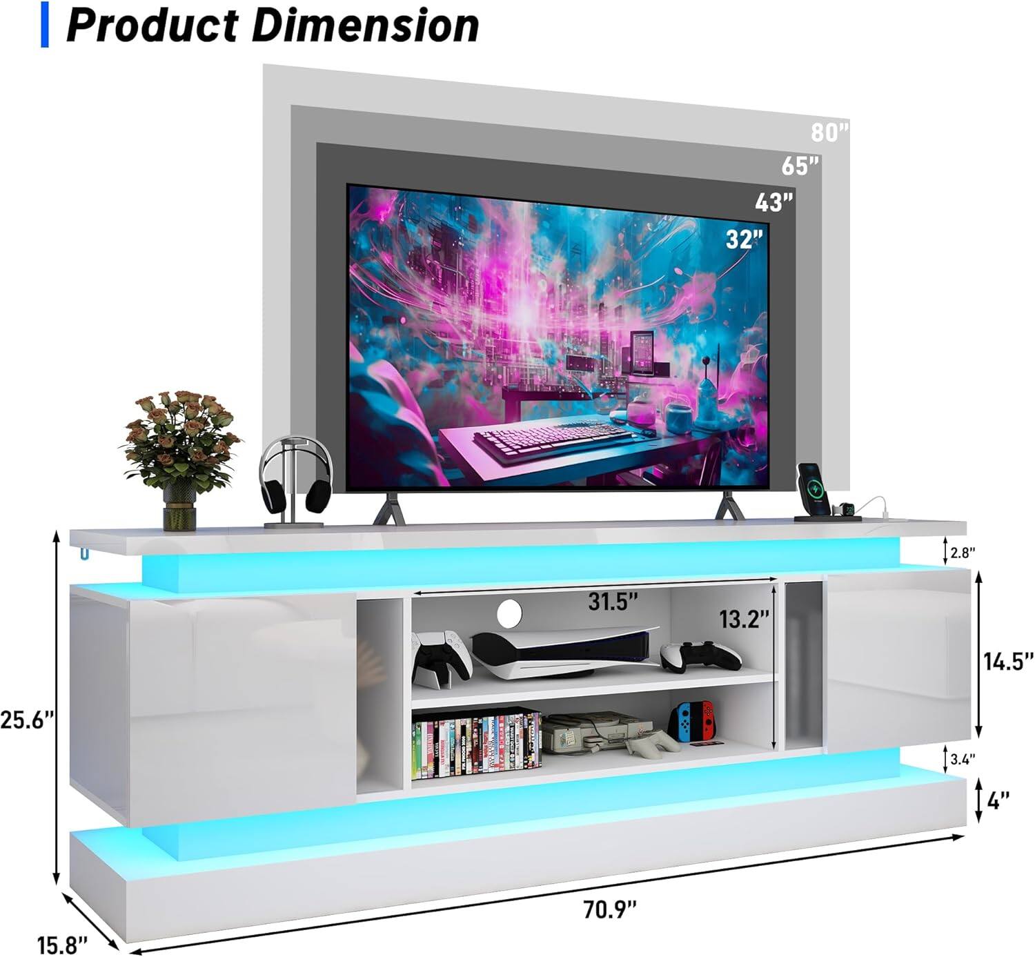Product Dimension: 80" x 65" x 43" x 32" x 2.8" x 31.5" x 13.2" x 14.5" x 25.6" x 3.4" x 3.4" x 14" x 4" x 15.8" x 70.9"