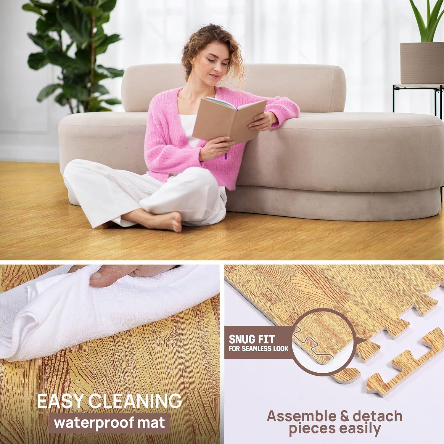 SNUG FIT FOR SEAMLESS LOOK  
EASY CLEANING waterproof mat  
Assemble & detach pieces easily
