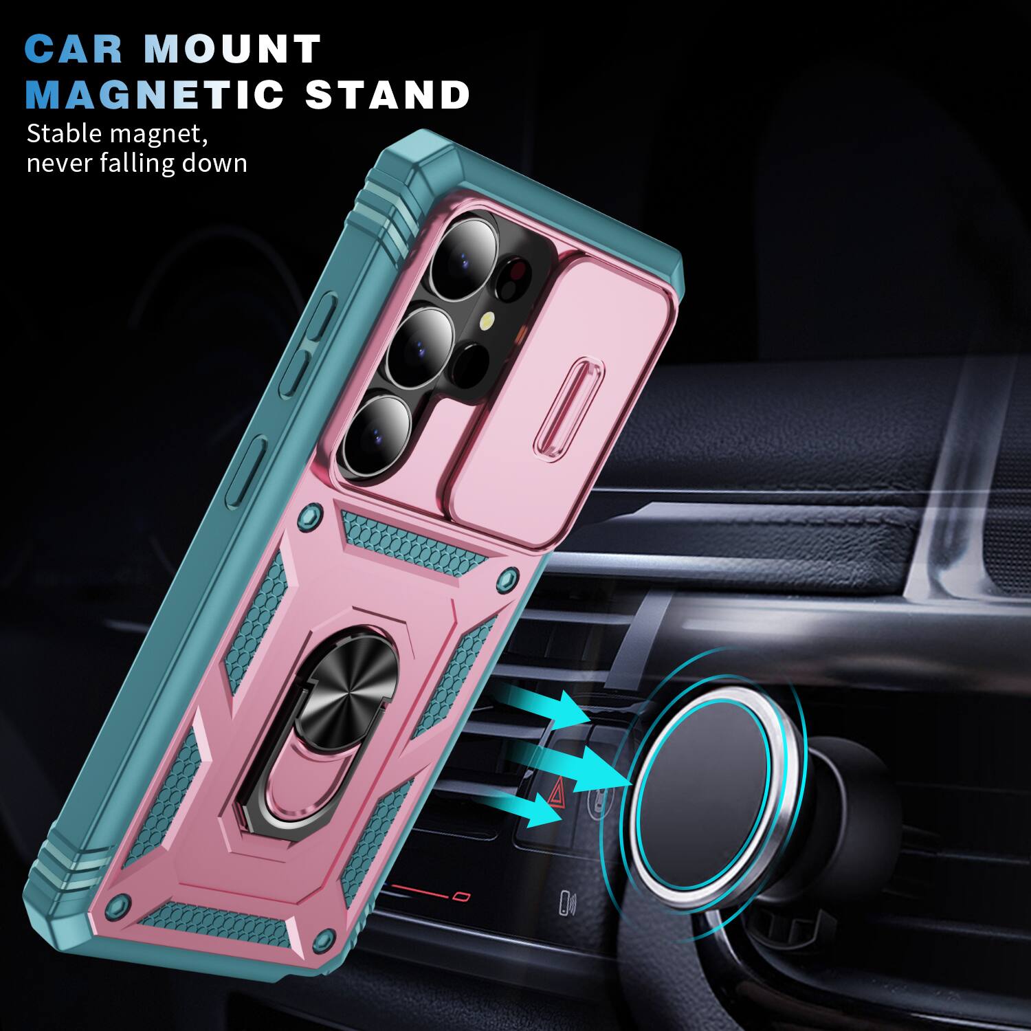 CAR MOUNT MAGNETIC STAND  
Stable magnet, never falling down