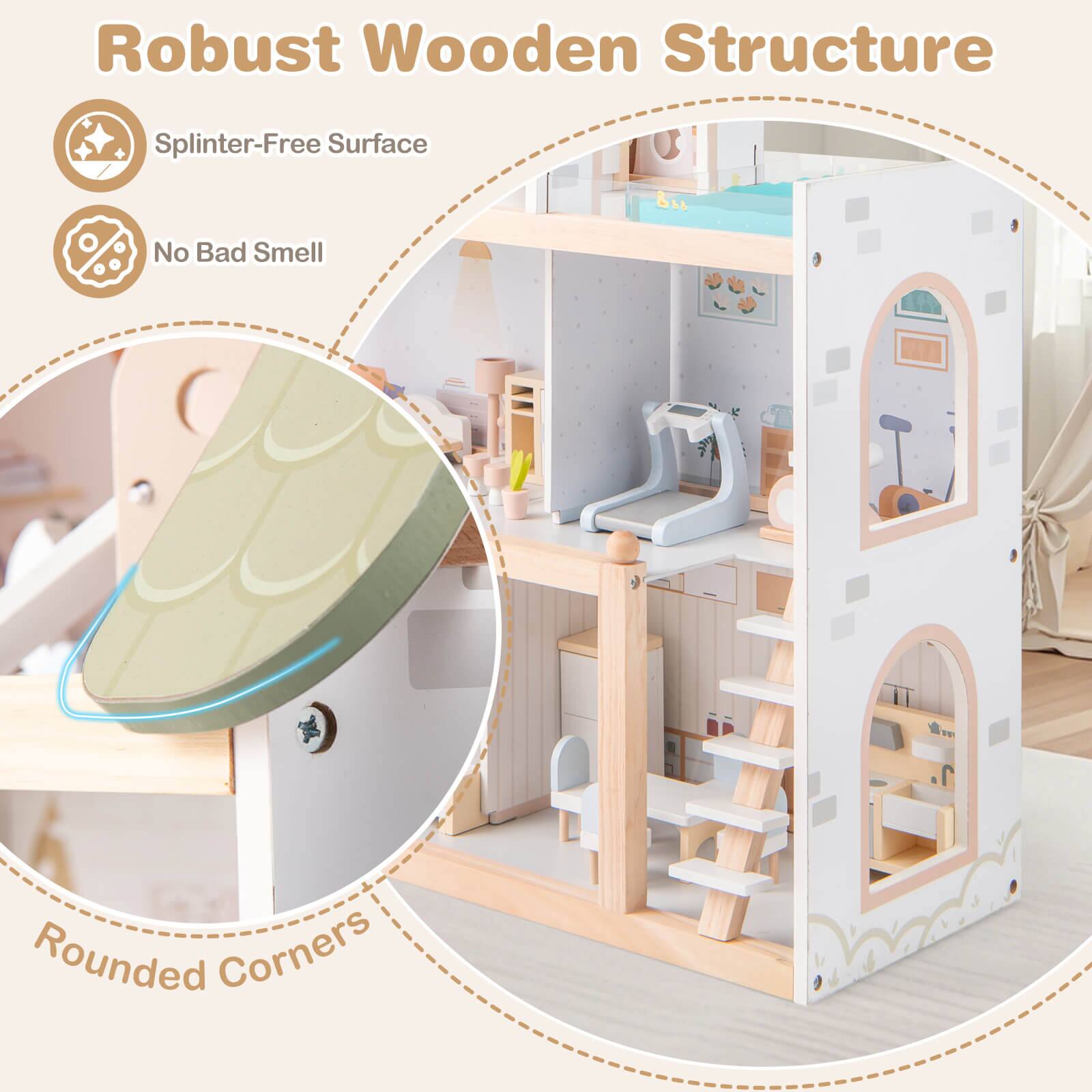 Robust Wooden Structure  
Splinter-Free Surface  
No Bad Smell  
Rounded Corners