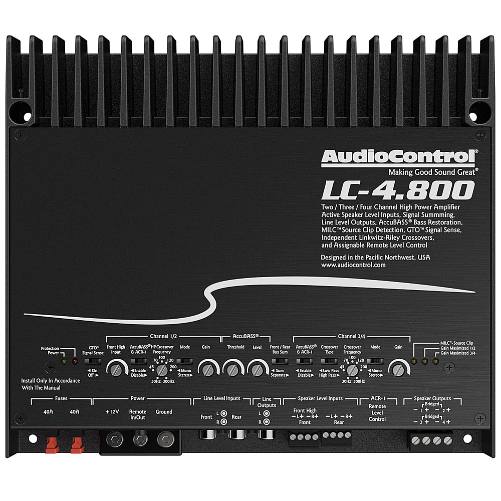 Front. AudioControl - 800W 4-Channel Class D Amplifier - Black.