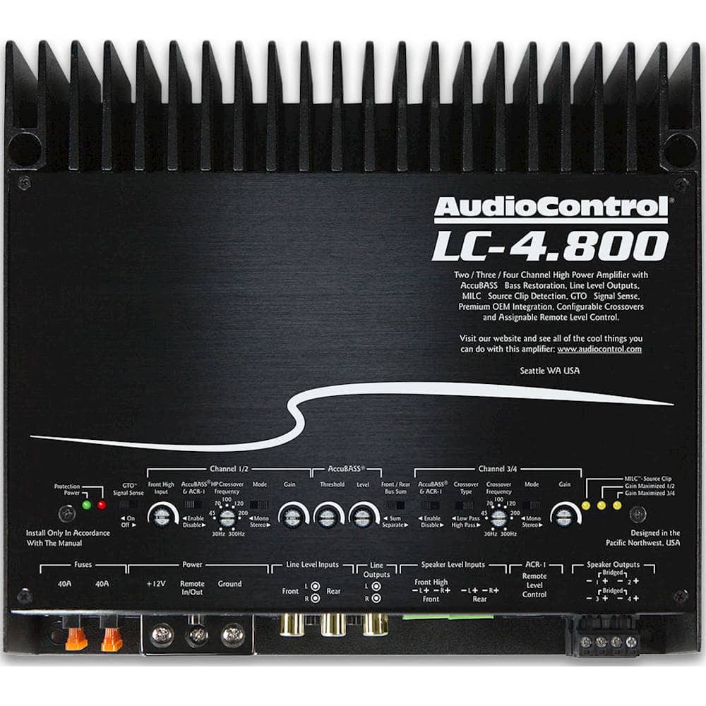 Alt View 11. AudioControl - 800W 4-Channel Class D Amplifier - Black.
