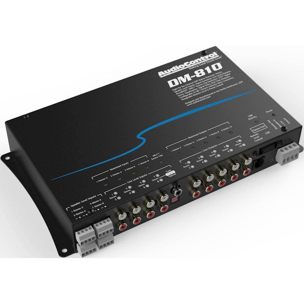 Angle. AudioControl - 8-Channel Input 10-Channel Output DSP Matrix Processor - Black.