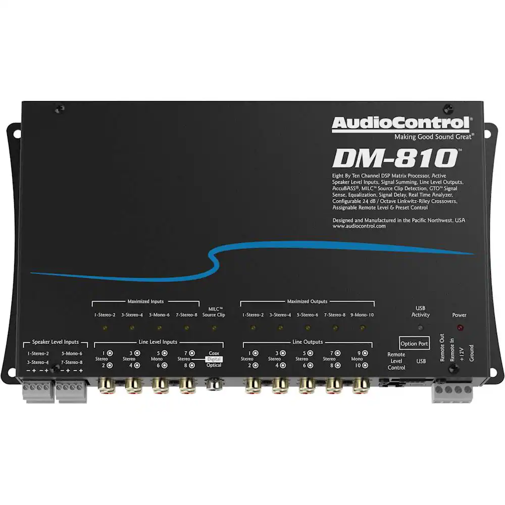 Front. AudioControl - 8-Channel Input 10-Channel Output DSP Matrix Processor - Black.