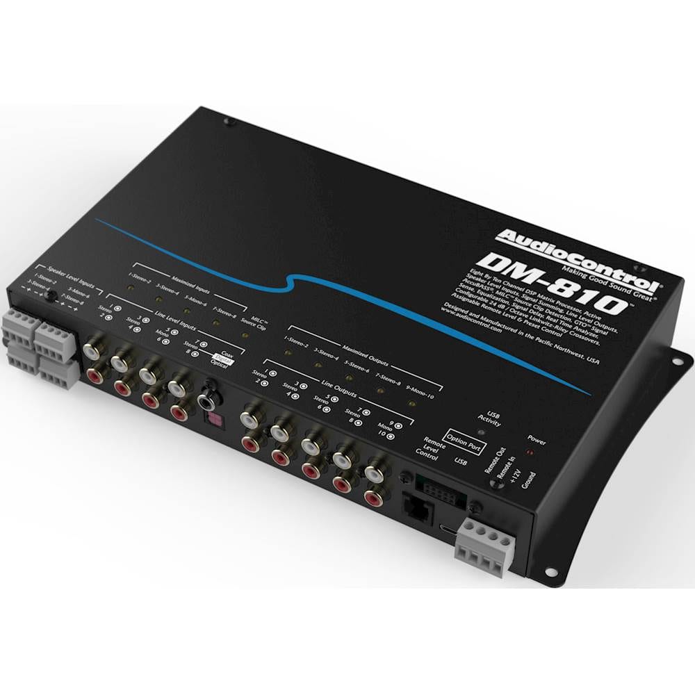 Left. AudioControl - 8-Channel Input 10-Channel Output DSP Matrix Processor - Black.