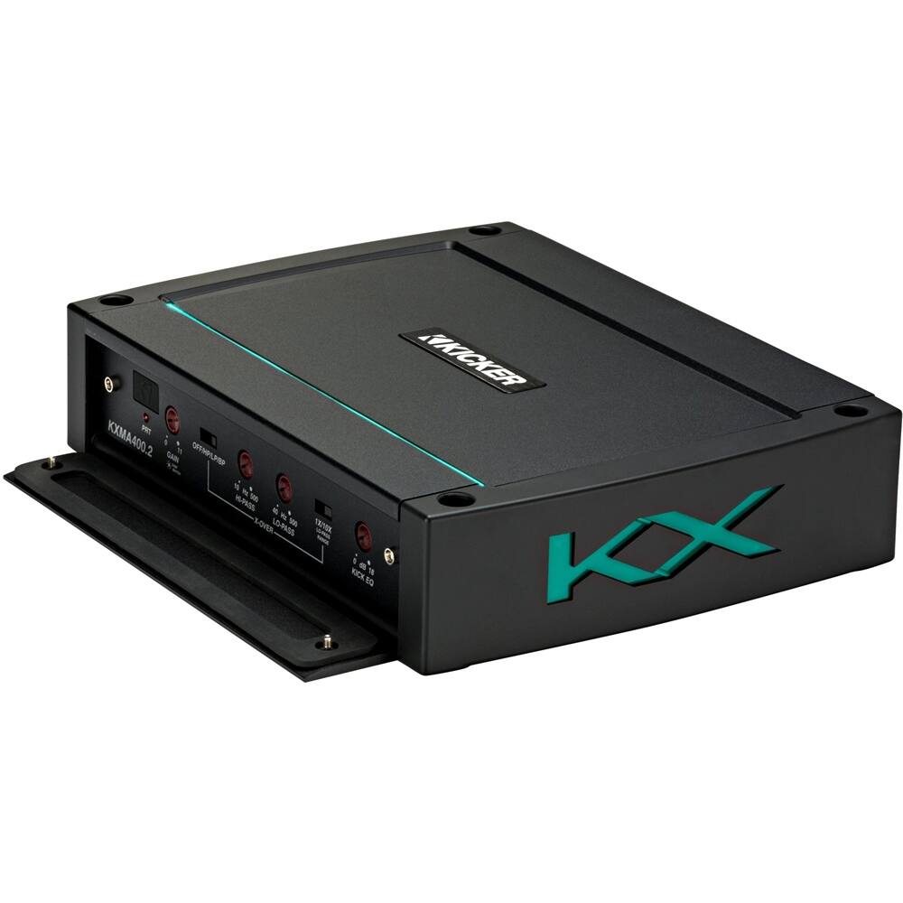 KICKER - KXM 400W Class D Bridgeable 2-Channel Amplifier with Variable Crossovers - Black - Larger Front