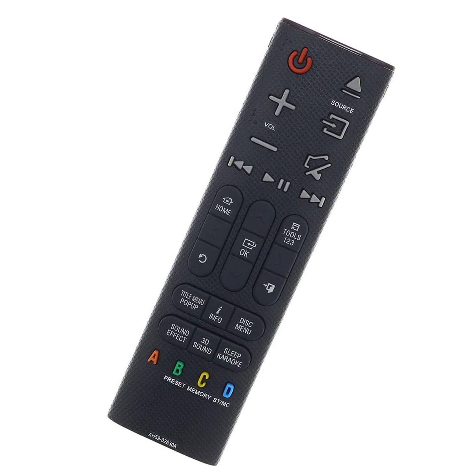 VOL SOURCE HOME OK TOOLS 123 TITLE POPUP MENU INFO DISC EFFECT SOUND MENU 3D SOUND SLEEP A KARAOKE PRESET MEMORY D ST/MC AH59-02630A