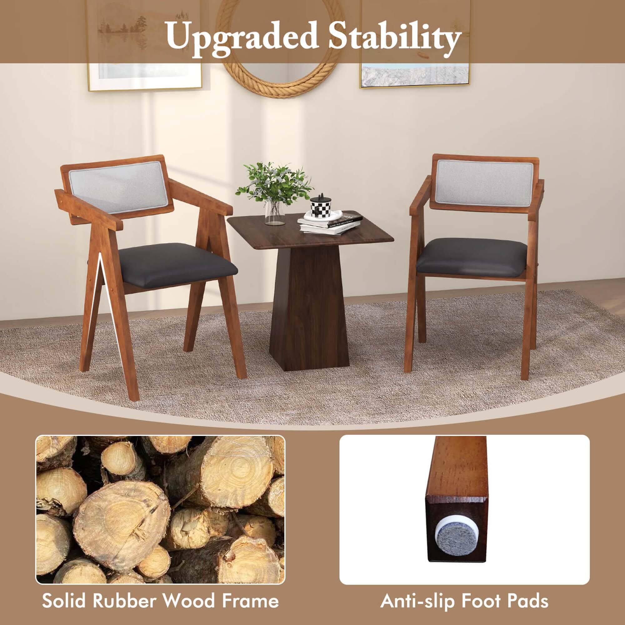 Upgraded Stability

Solid Rubber Wood Frame

Anti-slip Foot Pads