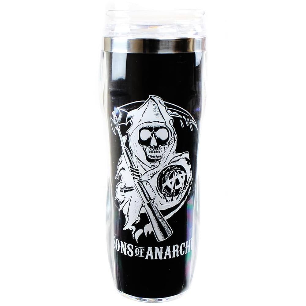 Just Funky - Sons of Anarchy Reverse Logo 16oz Travel Mug - Black/White price history on PriceWatchPro