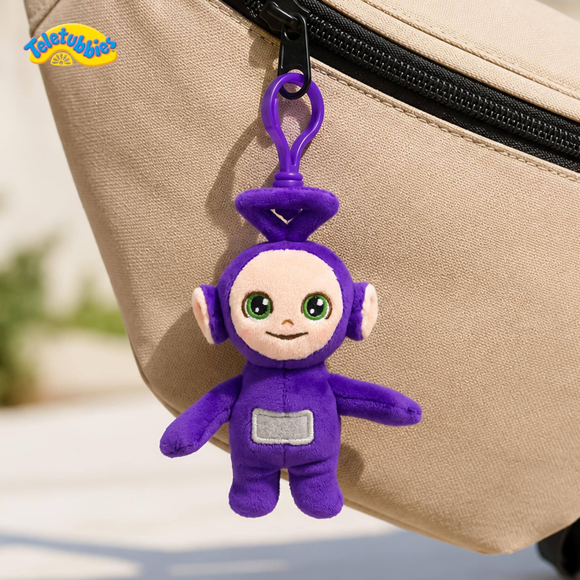 Alt View 3. The Loyal Subjects - Teletubbies 4-Inch Plush Backpack Clip | Tinky Winky - Purple.