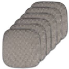 Sweet Home Collection - Honeycomb Memory Foam No Slip Back 16" x 16" Chair Pad Cushion, 6-Pack - Silver