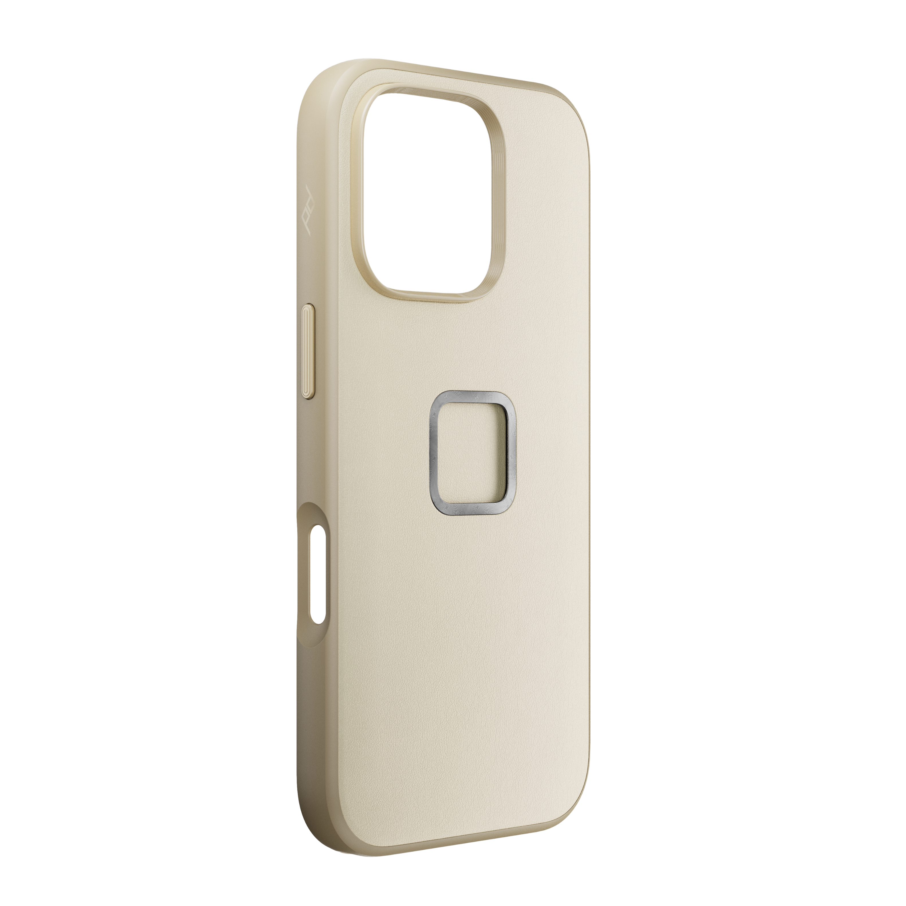 Angle. Peak Design - Everyday Fabric Case for iPhone 16 Pro - Bone.