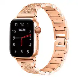 Waloo - Rhinestone Pattern Band For Apple Watch - Rose Gold