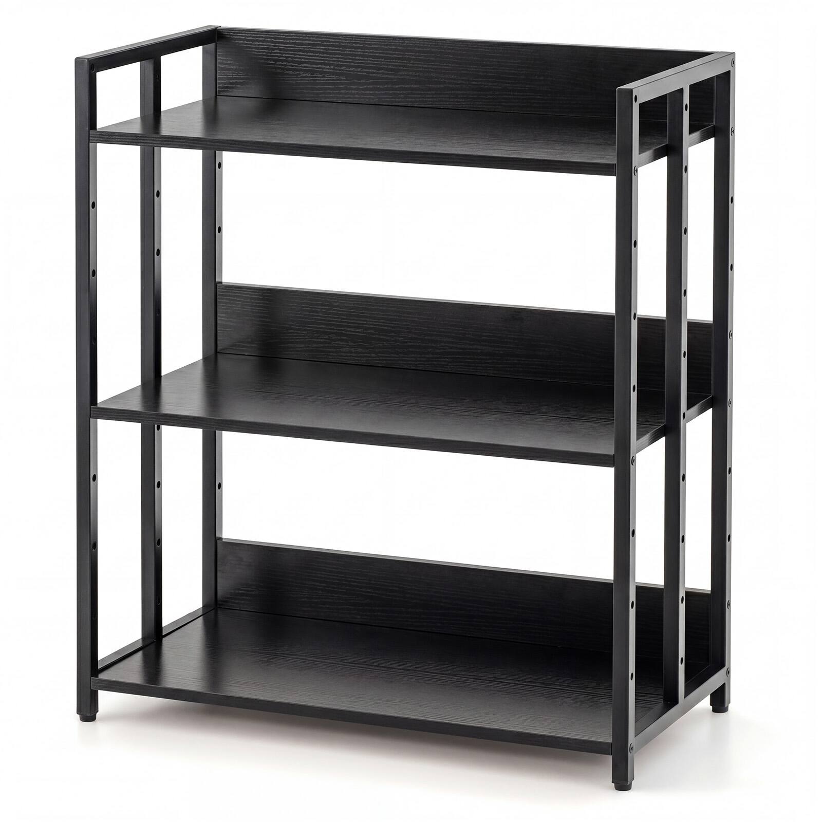 Alt View 9. Costway - Costway 3-Tier Industrial Bookshelf Storage Shelf Display Rack with Adjustable Shelves - Black.
