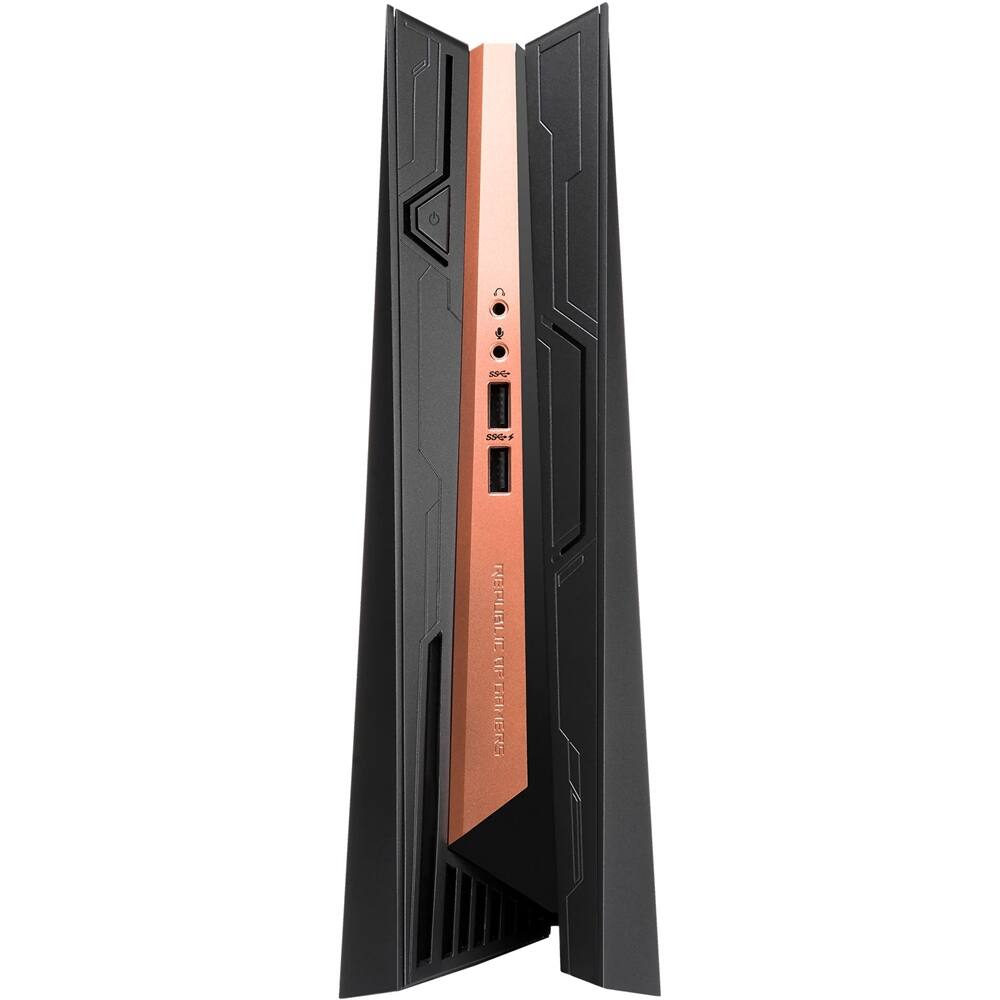 Front. ASUS - ROG GR8 II Desktop - Intel Core i7 - 16GB Memory - NVIDIA GeForce GTX 1060 - 512GB Solid State Drive + 1TB Hard Drive - Matte black.