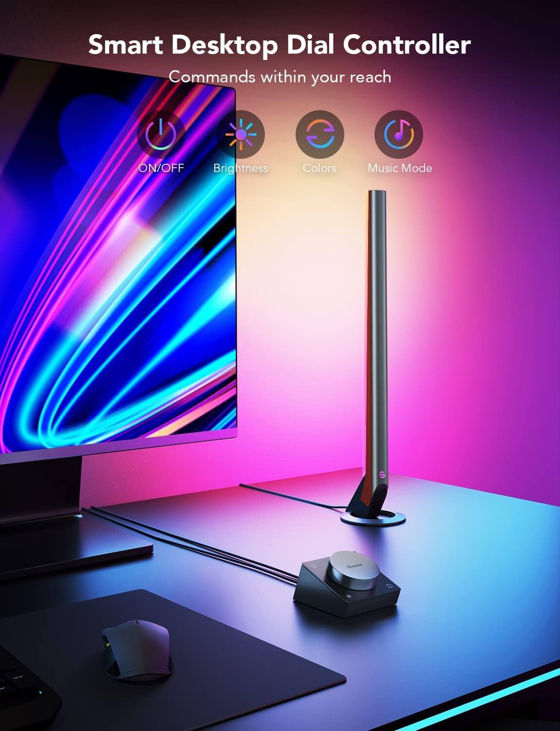 Smart Desktop Dial Controller  
Commands within your reach  

- ON/OFF  
- Brightness  
- Colors  
- Music Mode