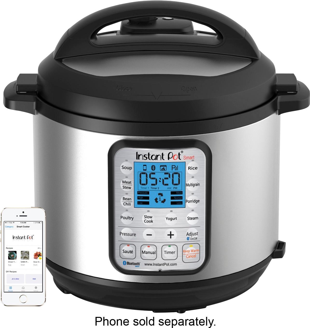 Instant Pot 6-Quart Bluetooth Enabled Pressure Cooker brushed stainless  steel IP-SMART60 - Best Buy