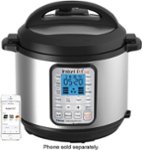 Front Zoom. Instant Pot - 6-Quart Bluetooth Enabled Pressure Cooker - brushed stainless steel.