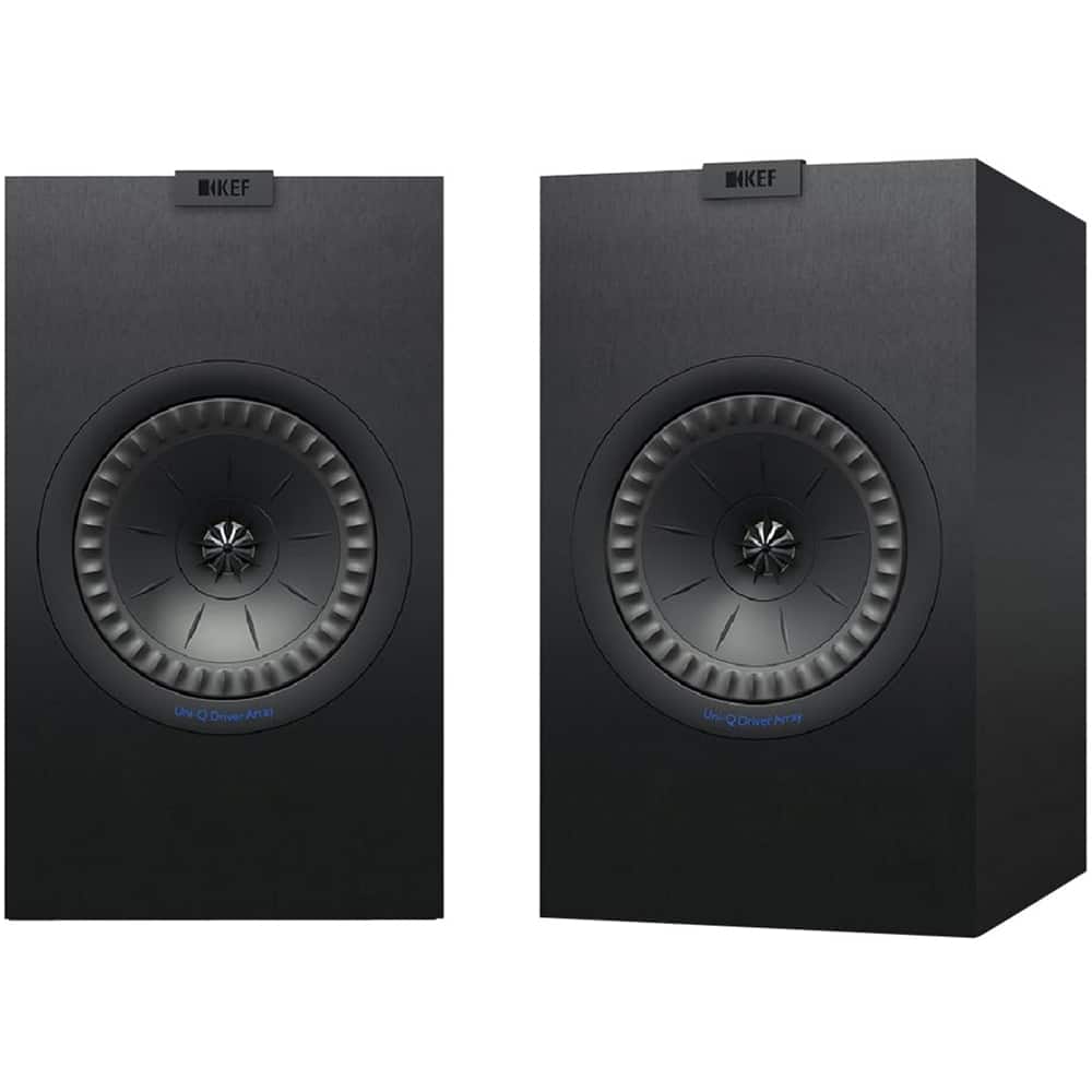 Front. KEF - Q Series 6.5" 2-Way Bookshelf Speakers (Pair) - Satin Black.