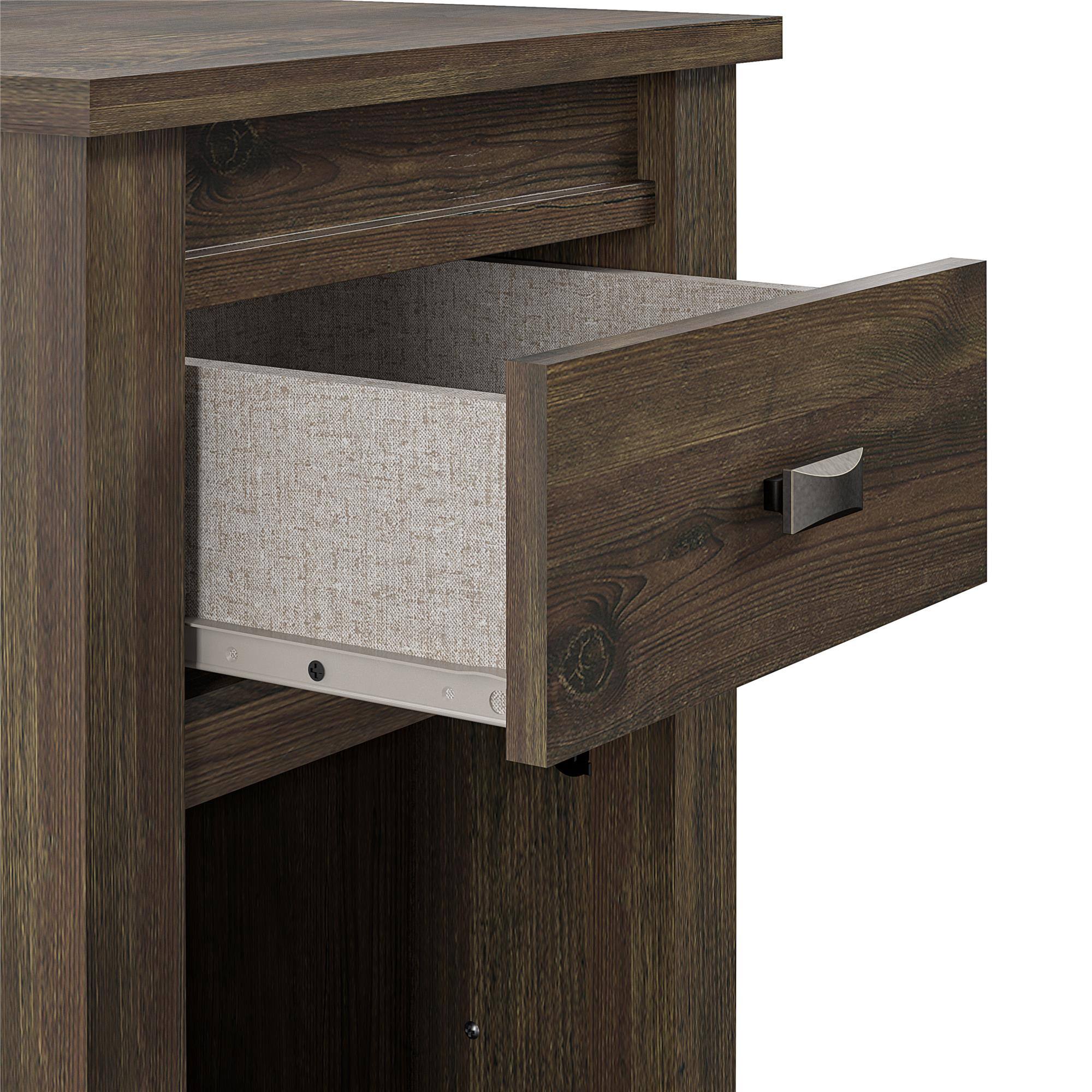 Alt View 2. Aukfa - Rustic Nightstand - Particle Board & MDF, Ample Storage, 17"L x 24"H, Retro Design for Bedroom - Brown.