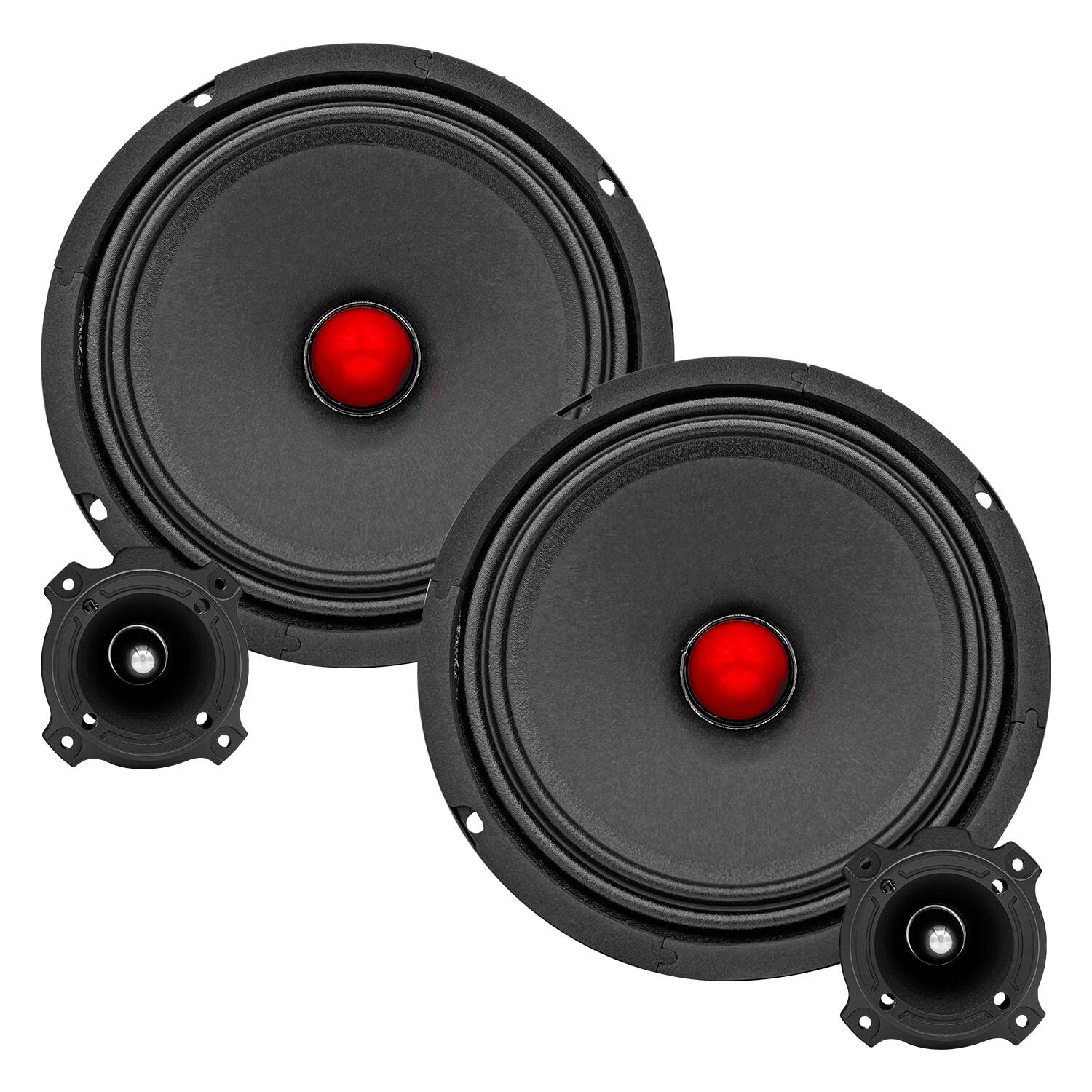 Front. 5 CORE - 6.5 Inch Midrange Speaker + Tweeter Combo 500W PMPO 8Ohm Subwoofer Audio 300W PMPO Tweeters - Black.