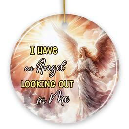 OrnamentallyYou - I have an Angel Looking Out for Me Quote Ornament Heavenly Guardian Angel Christmas Memorial Gift - Multi-colored