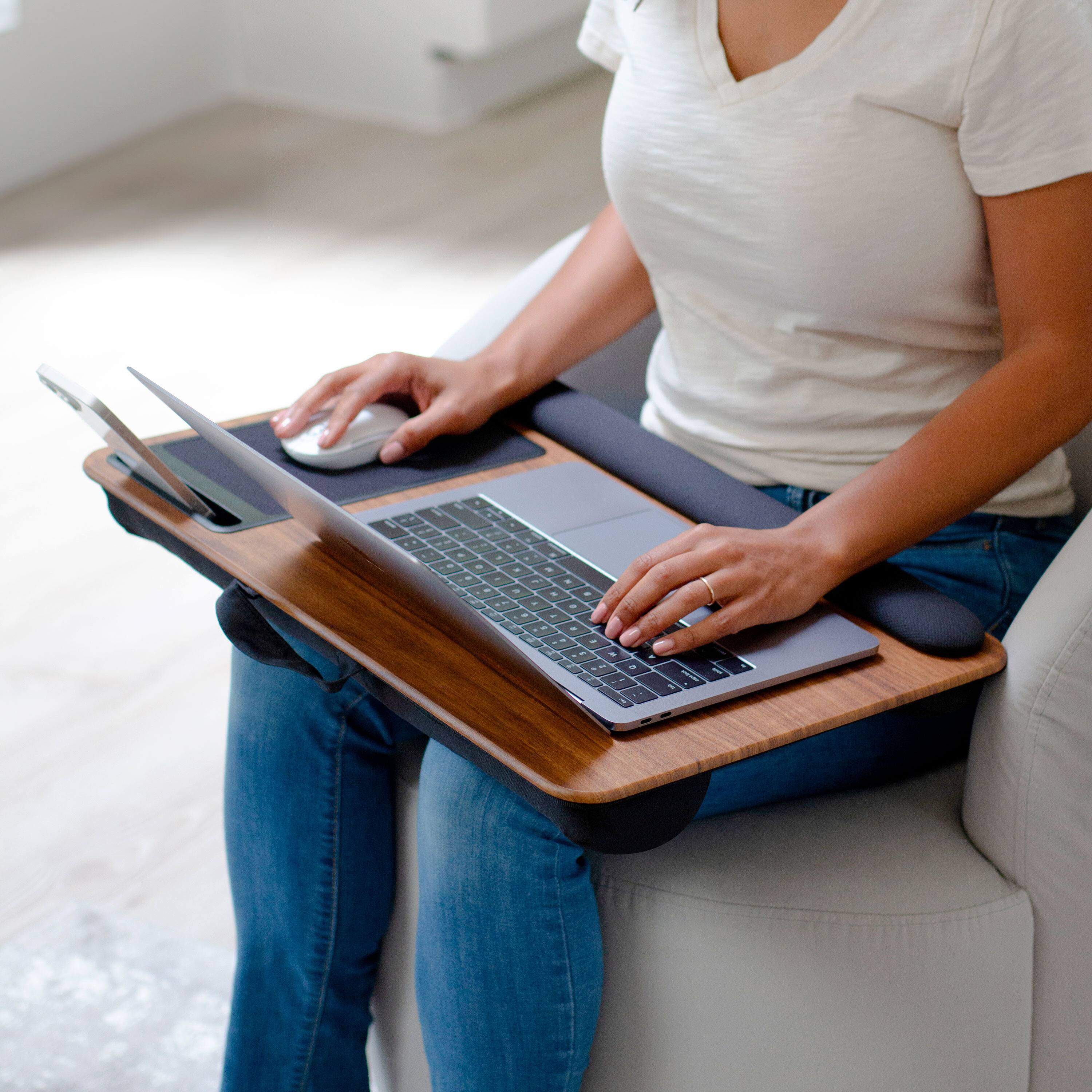 Alt View 2. LapGear - Home Office Pro Lap Desk (Fits up to 15.6" Laptop) - Espresso Woodgrain.