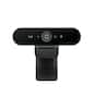 Front. Logitech - Brio Ultra HD Pro 4096 x 2160 Business Webcam with RightLight 3 and Noise-Cancelling Dual Mics - Black.