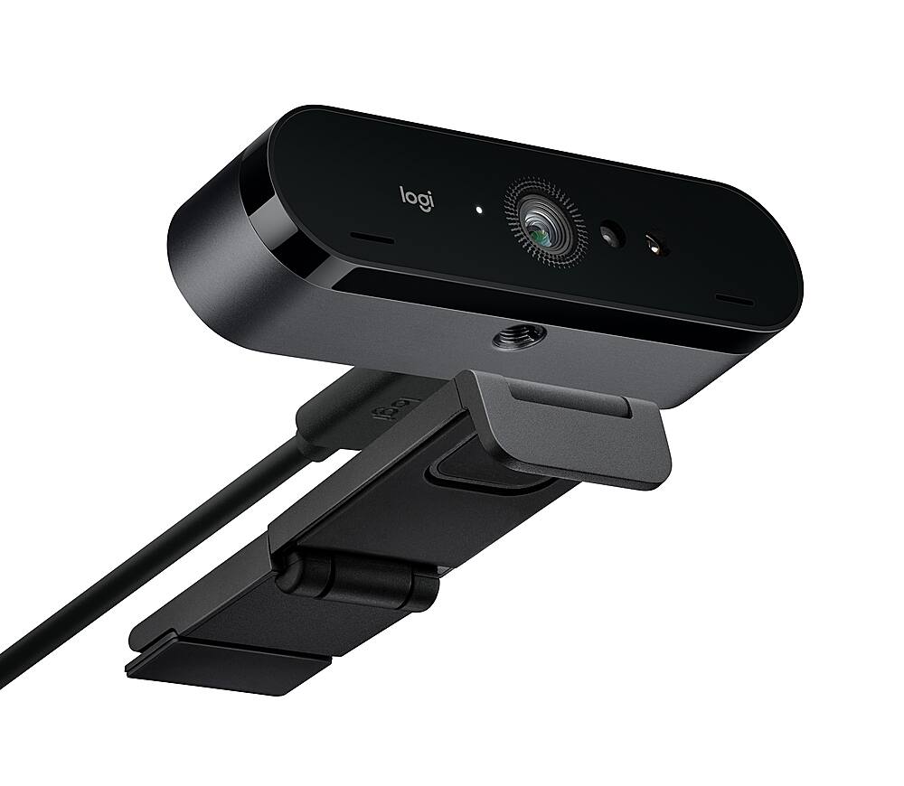 Alt View 20. Logitech - Brio Ultra HD Pro 4096 x 2160 Business Webcam with RightLight 3 and Noise-Cancelling Dual Mics - Black.
