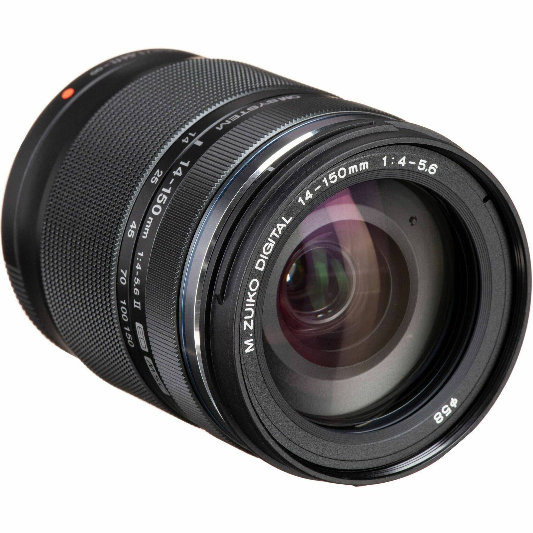 The text on the image reads: "Zuiko Digital 14-150mm 1:4-5.6 1:25 14-150 14-45mm 1:4-5.6 Digital 70-100 II."