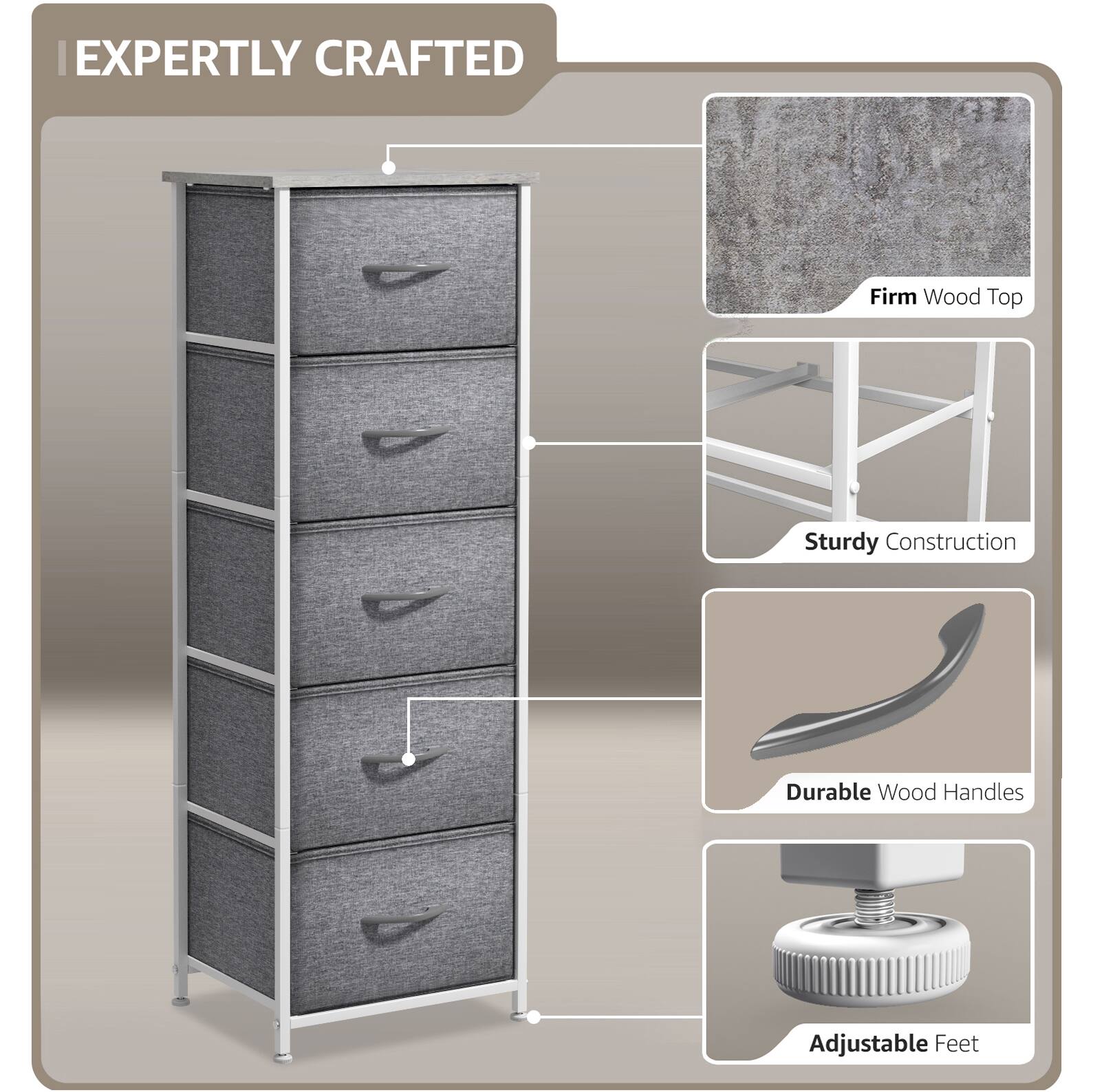 EXPERTLY CRAFTED

- Firm Wood Top
- Sturdy Construction
- Durable Wood Handles
- Adjustable Feet