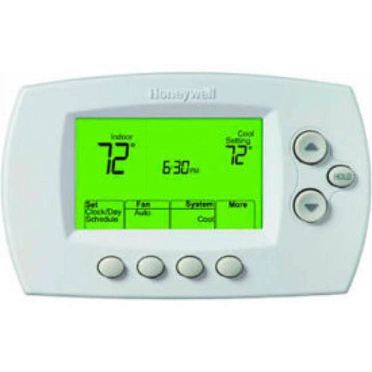 Honeywell Indoor 72°F  
6:30 PM  
Cool Setting 72°F  
Set Clock/Day Schedule  
Fan Auto  
System Cool  
More