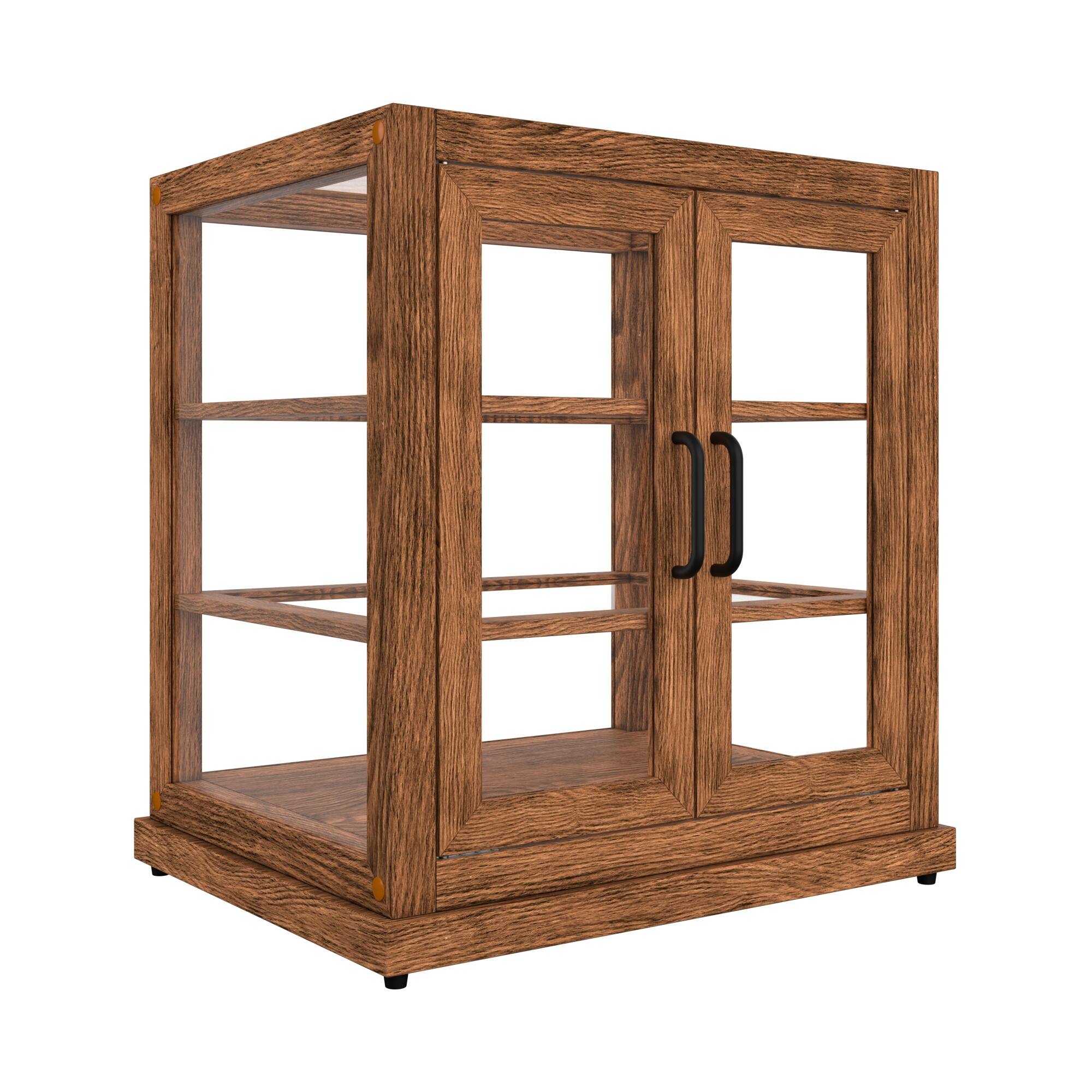 Alt View 4. Koolmore - 25 In. Artisan Wooden Bakery Display Upright Case, Dark color - Dark ash wood color.
