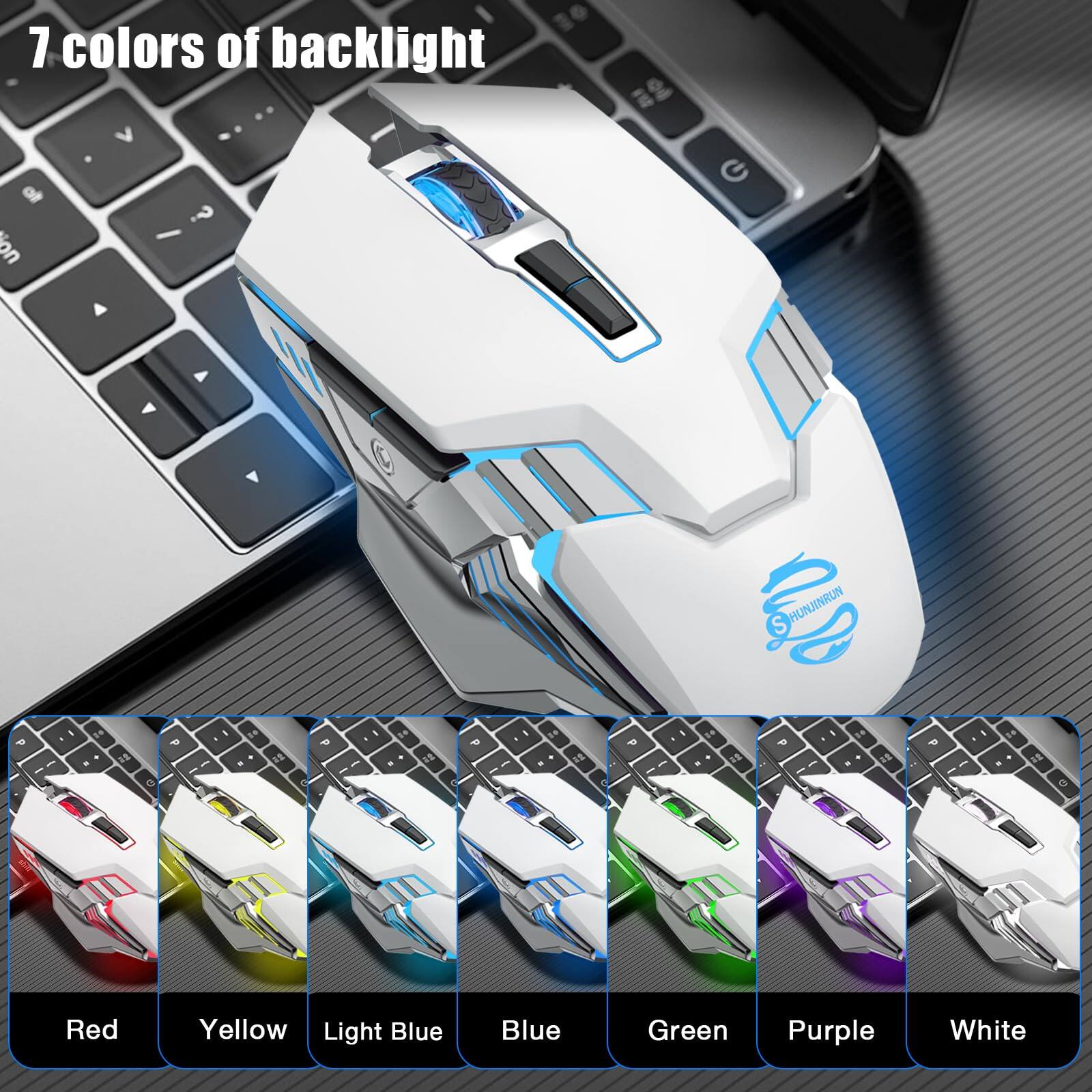 7 colors of backlight

Red  
Yellow  
Light Blue  
Blue  
Green  
Purple  
White