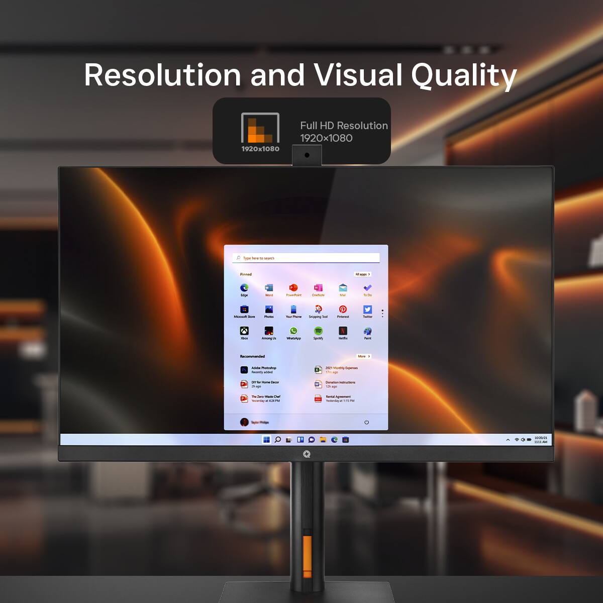 Resolution and Visual Quality  
Full HD Resolution 1920x1080