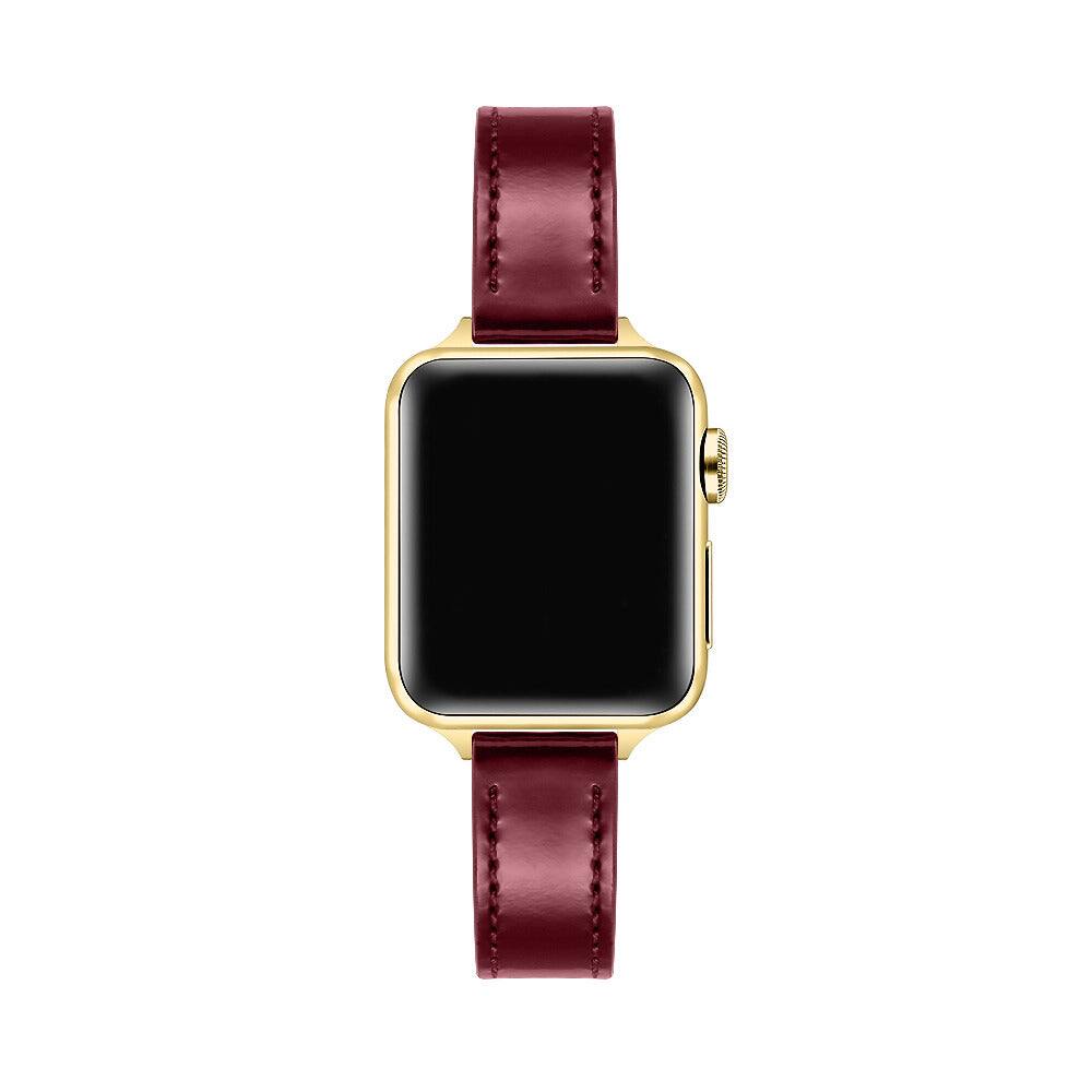 Back. Posh Tech - Carmen Patent Leather Band for Apple Watch - Cherry Lacquer.