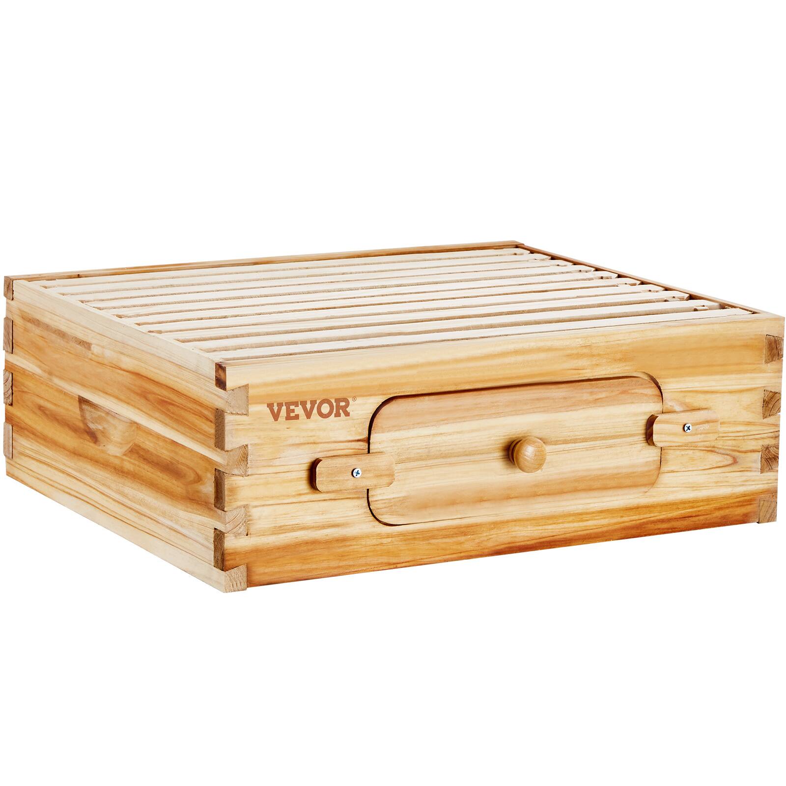 Alt View 5. VEVOR - Bee Hive Medium Box Starter Kit, 100% Beeswax Coated Natural Fir Wood, Langstroth Beehive Kit with 10 Frames - Wood color.