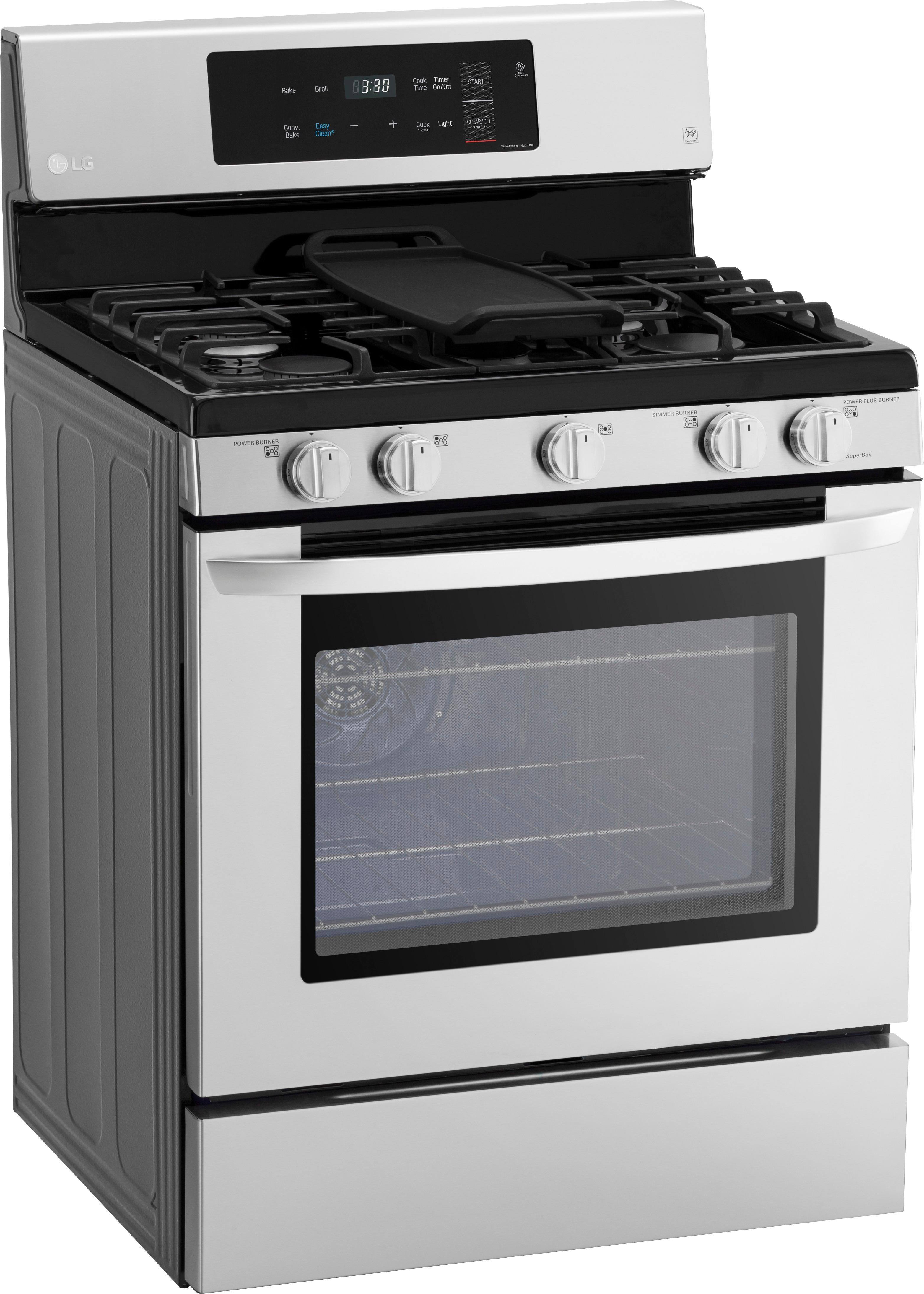 Angle. LG - 5.4 Cu. Ft. Freestanding Gas Convection Range - Stainless Steel.