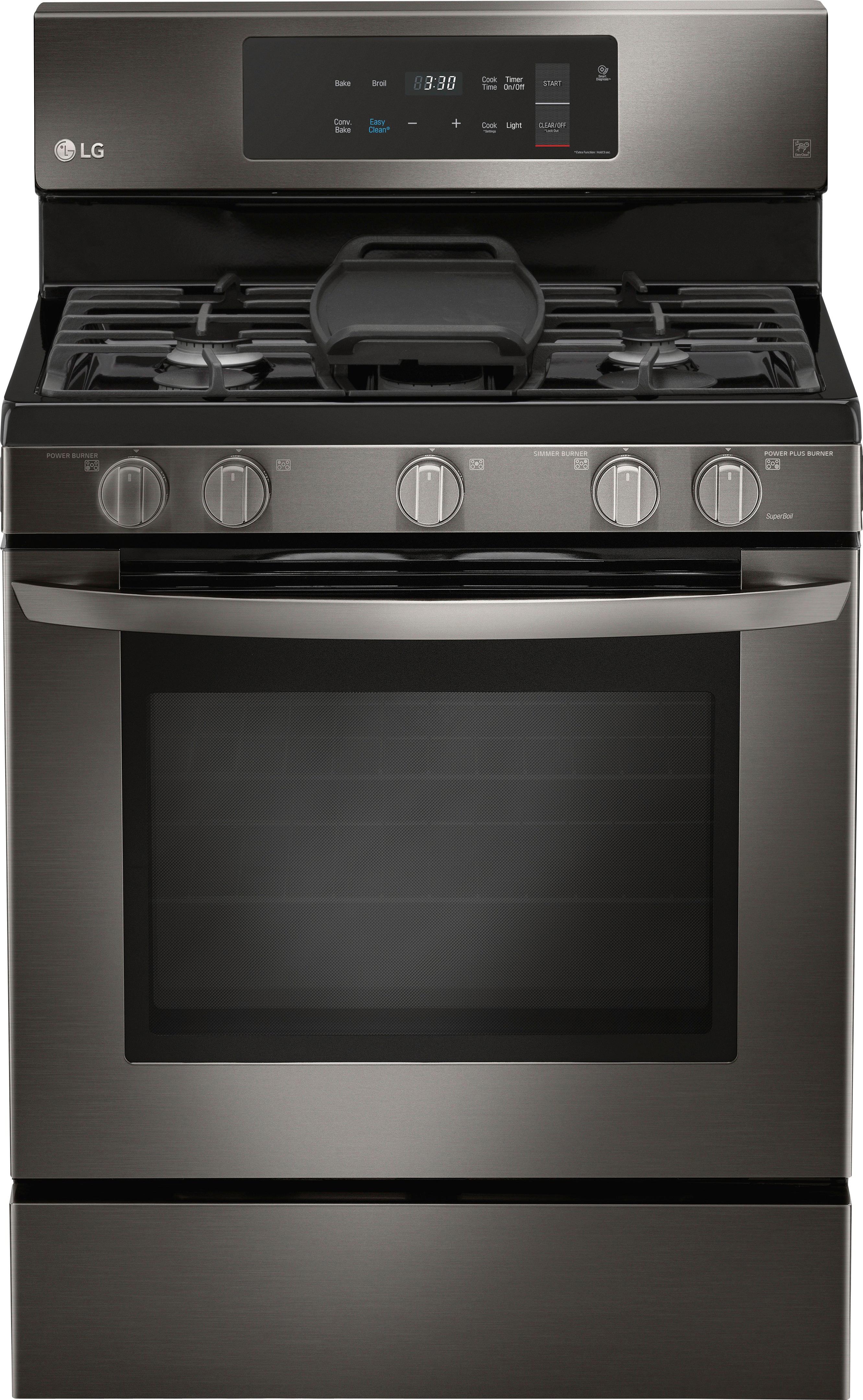 Stainless Steel Kitchen Burner Gas Cooktop ft freestanding gas convection range black stainless steel lrg3193bd best buy