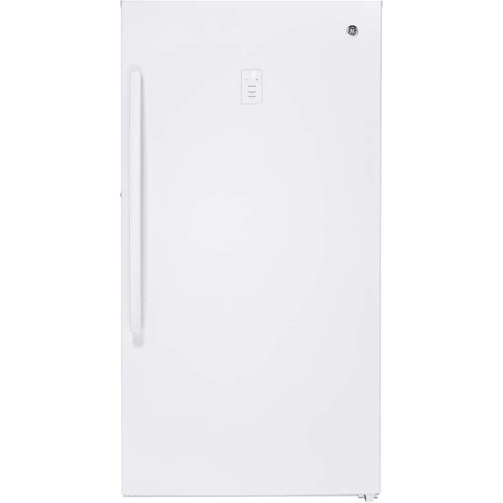 Front. GE - 17.3 Cu. Ft. Frost-Free Upright Freezer - White.