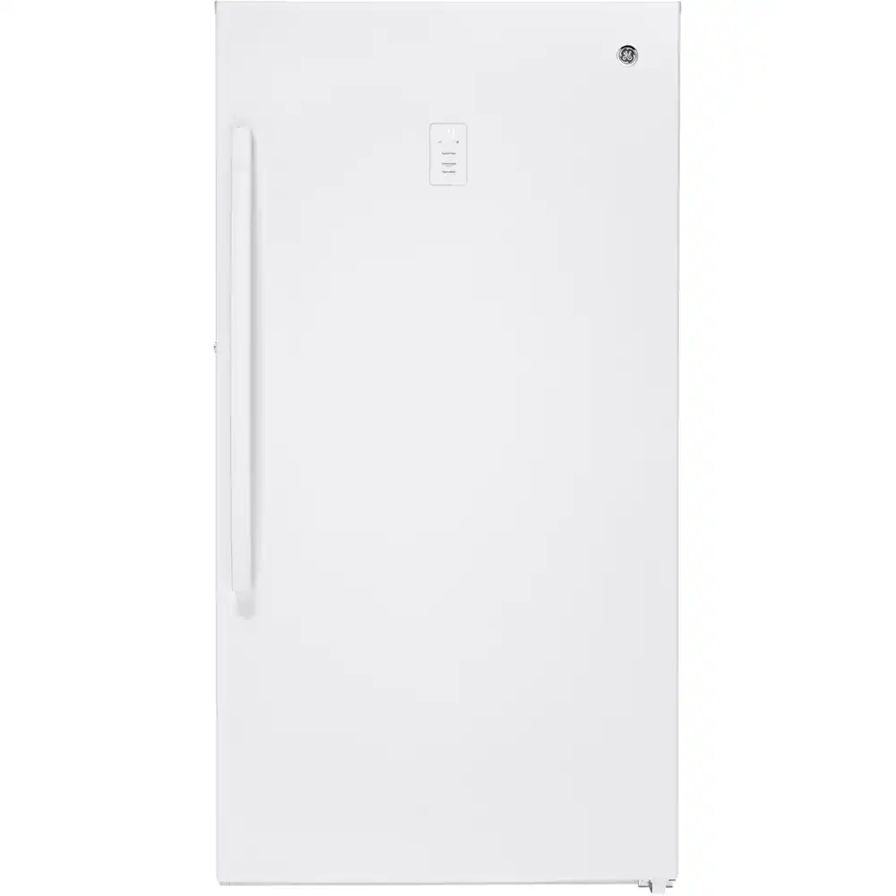Front. GE - 17.3 Cu. Ft. Frost-Free Upright Freezer - White.