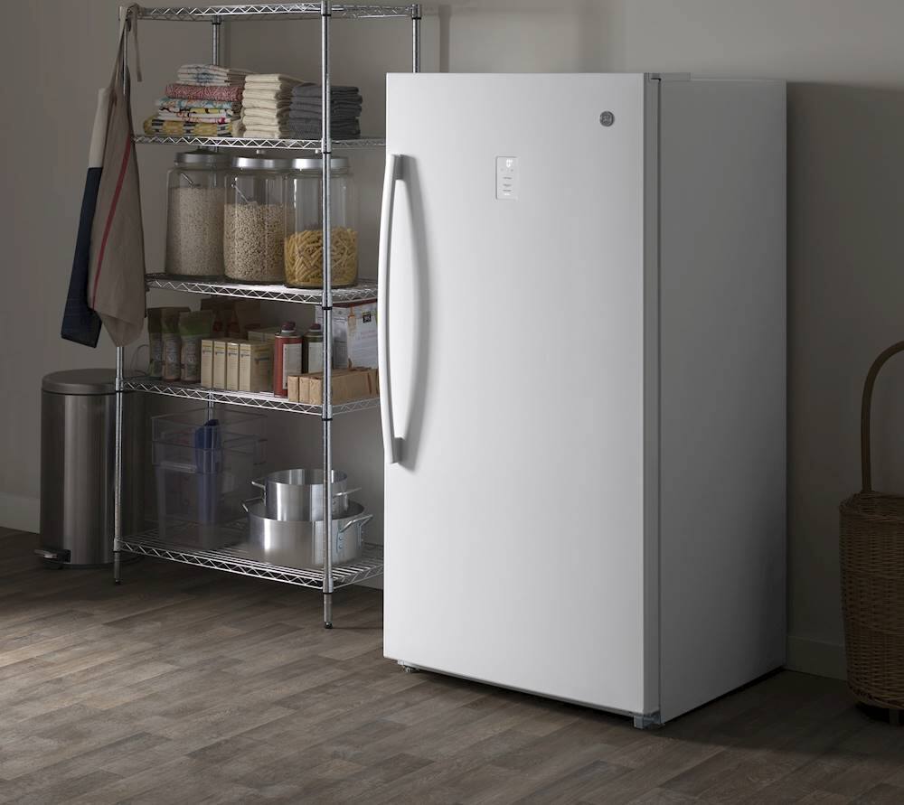 Alt View 15. GE - 17.3 Cu. Ft. Frost-Free Upright Freezer - White.