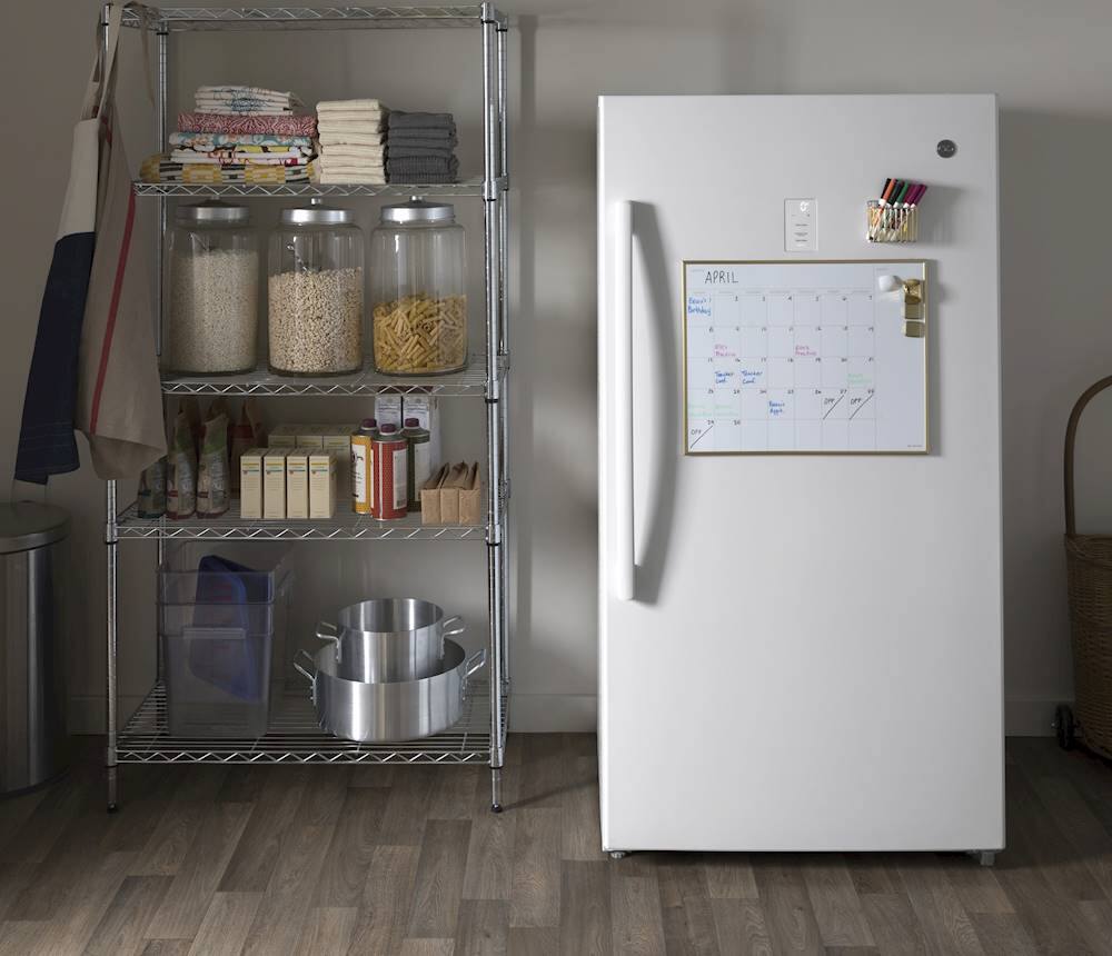 Alt View 1. GE - 17.3 Cu. Ft. Frost-Free Upright Freezer - White.